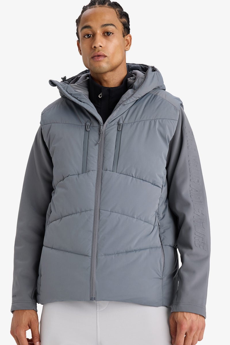 DeFacto Grey Man DeFactoFit Regular Fit Waterproof Puffer Jacket Casual - Image 1