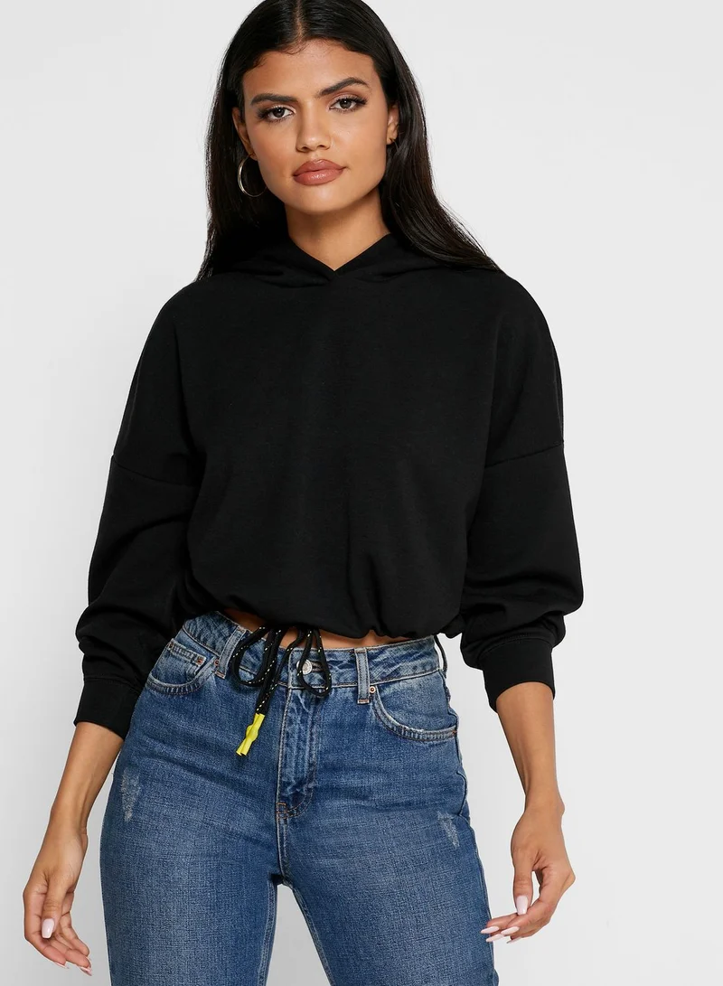 ONLY Drawstring Hem Hoodie