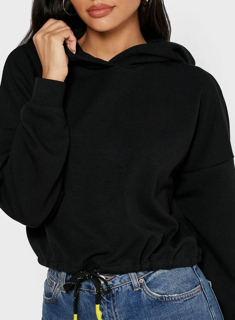 ONLY Drawstring Hem Hoodie