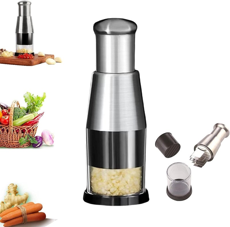 Suicune Manual Food Chopper Onion Chopper Hand for Vegetables Stainless Steel Onion Press Chopper Hand Vegetable Chopper for Veggies Onions Garlic Nuts Salads - Image 2