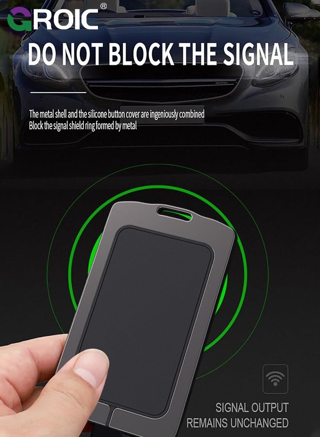 GROIC Fit for BMW Digital Key Card Cover with Keychain, Zinc Alloy and Silicone Car Key Shell Case for BMW 5 Series 535LE New 3 Series X7 IX3 8 Series X5 530LI, BMW Accessories Key Protector Key Holder - Image 2