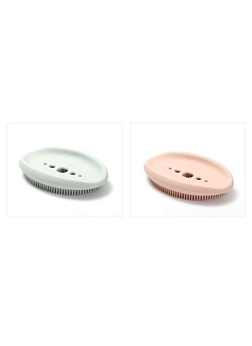 NILKANTH - NIL KANTH 2 Pack Bathroom Soap Dishes Silicone Bar Soap Holder for Shower with Drain Easy to Clean Durable Extends Soap Life Soap Saver for Bathroom Counter Shower Pink Blue - Image 1