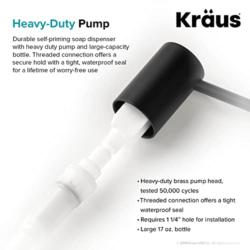 KRAUS Kitchen Soap and Lotion Dispenser in Matte Black, KSD-43MB - Image 3