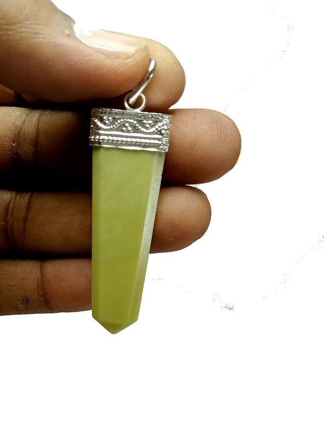 CA AGATE serpentine Flat Point Pendant Necklace Healing Crystal Gemstone Jewelry - Image 2