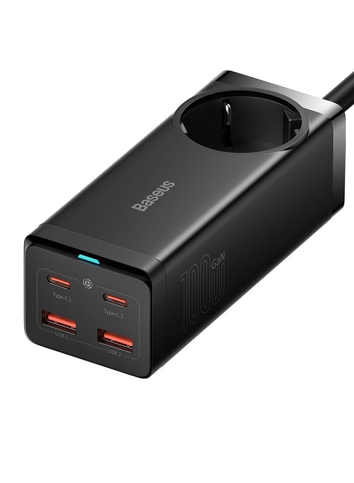 Baseus GaN3 Pro Desktop Powerstrip AC+2U+2C 65W EU Black(Include：Baseus Xiaobai series fast charging Cable Type-C  to Type-C 100W(20V/5A) 1m Black） - Image 2