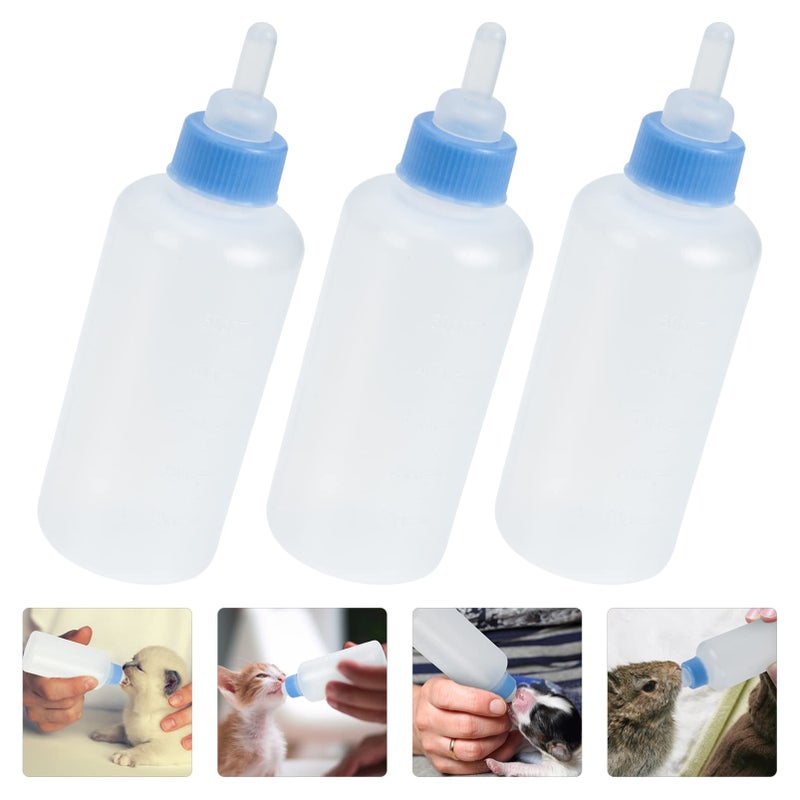 3 Pcs Cat Feeding Bottles Pet Nursing Supplies with Measurement for Kittens Puppies - Image 3