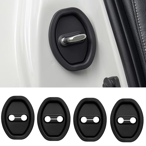 DETACHI Lock Protector 4 PCS Silicone Latch Cover, Shock Absorption Pads, Anti-Rust Universal Guard for Most Cars Car Door Lock Cover, Door Trim, Bumper & Sill Protector - Image 1