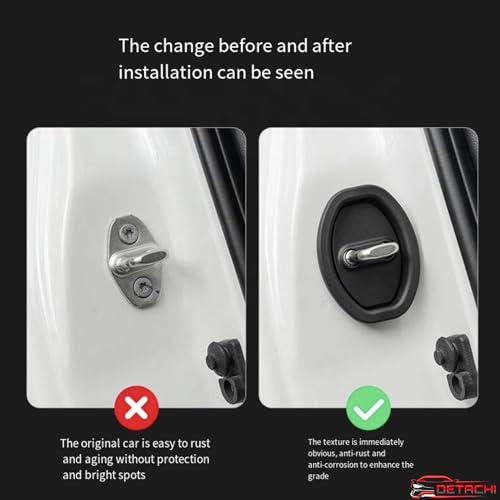 DETACHI Lock Protector 4 PCS Silicone Latch Cover, Shock Absorption Pads, Anti-Rust Universal Guard for Most Cars Car Door Lock Cover, Door Trim, Bumper & Sill Protector - Image 2
