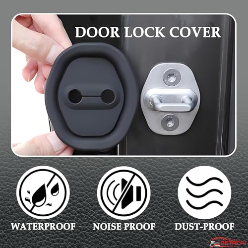 DETACHI Lock Protector 4 PCS Silicone Latch Cover, Shock Absorption Pads, Anti-Rust Universal Guard for Most Cars Car Door Lock Cover, Door Trim, Bumper & Sill Protector - Image 3