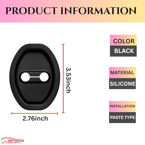 DETACHI Lock Protector 4 PCS Silicone Latch Cover, Shock Absorption Pads, Anti-Rust Universal Guard for Most Cars Car Door Lock Cover, Door Trim, Bumper & Sill Protector - Image 4