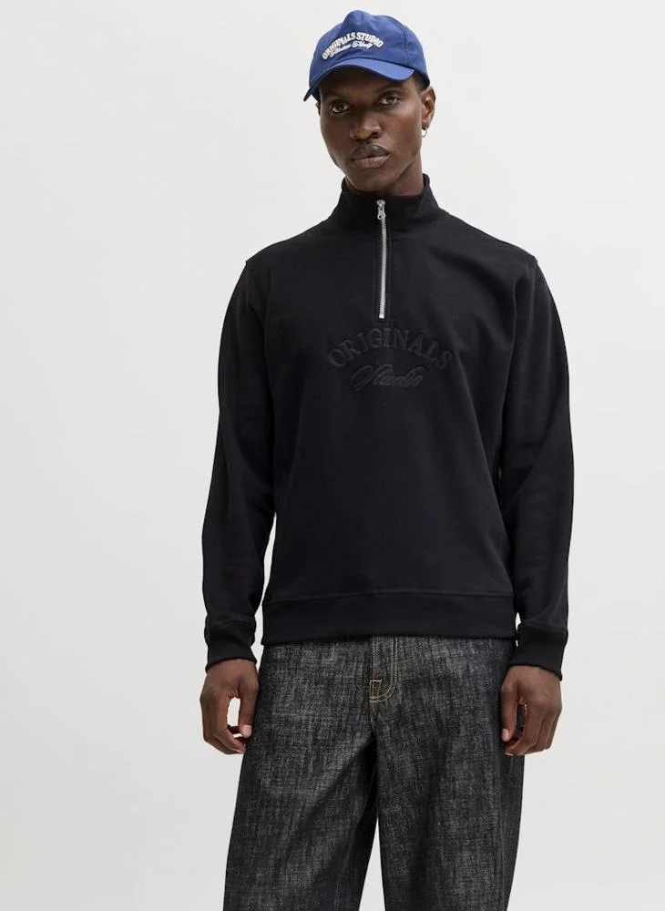 JACK & JONES Logo Regular Fit Crew Neck Hoodie