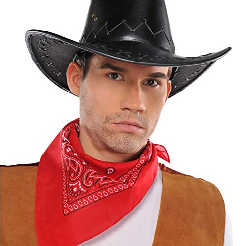 Amscan Red Fabric Bandana - 20" - Perfect for Fashion, Outdoor Activities & Parties - 1 Pc. - Image 1