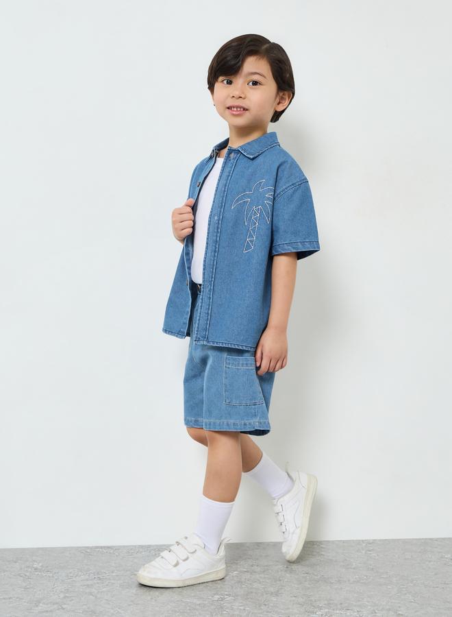 Styli Boys Cargo Pocket Denim Shorts - Image 2