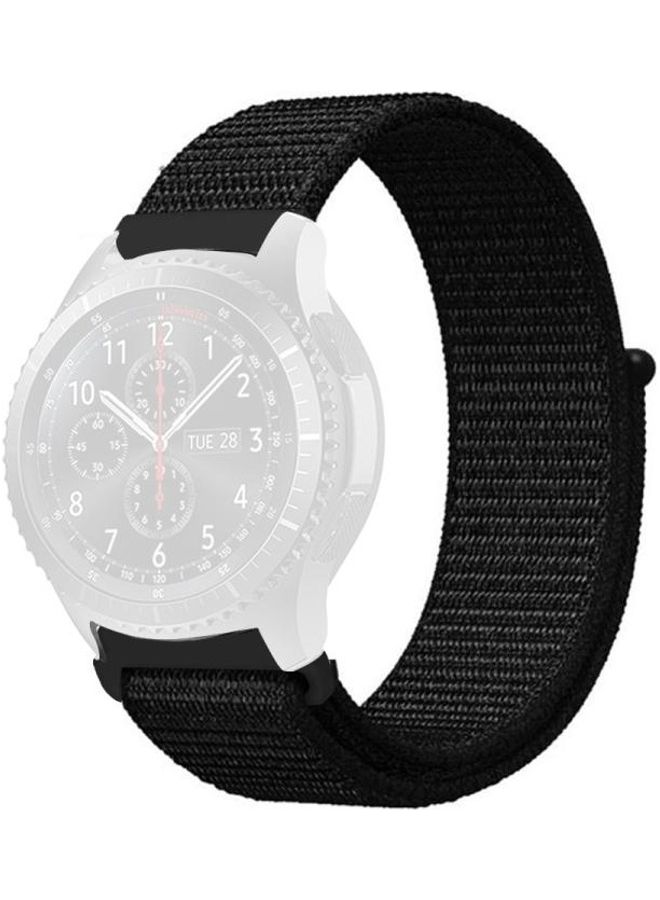 BGM Simple Nylon Braided Watch Strap For Samsung Galaxy Watch 46mm Dark Black - Image 2
