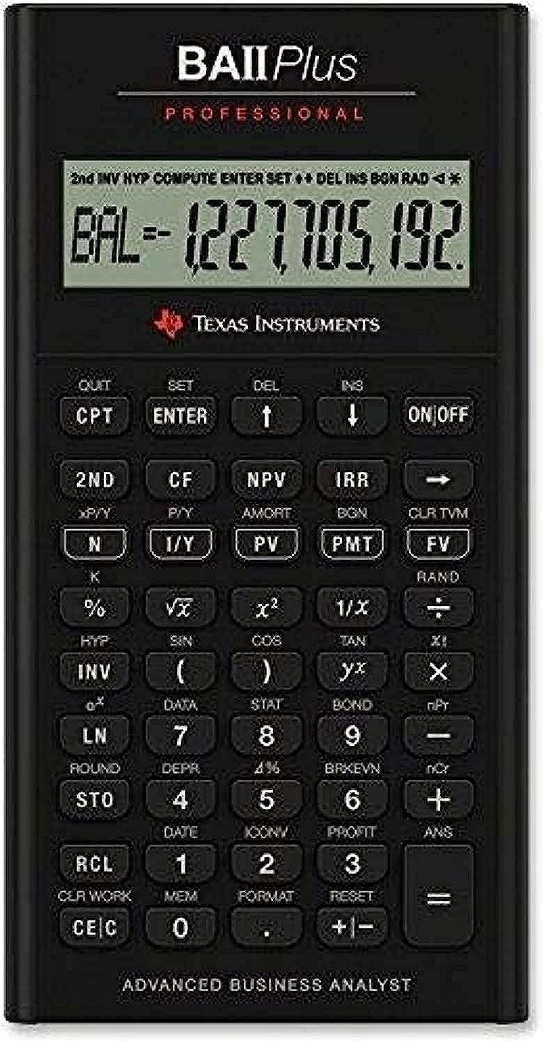 BA II Plus Professional Financial Calculator, Black
