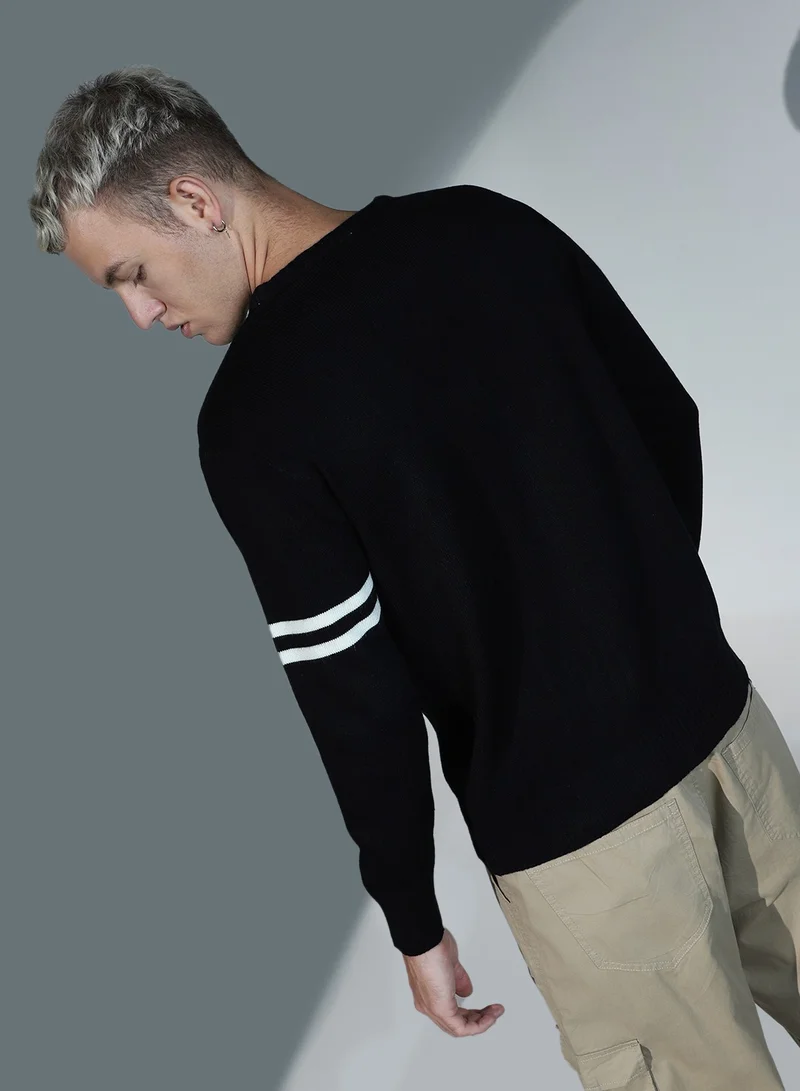 Hubberholme Black Sweater For Men