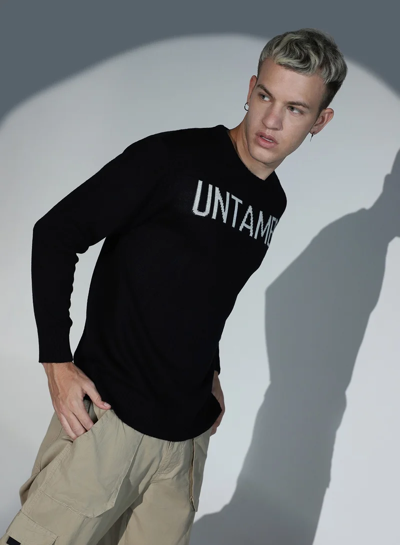Hubberholme Black Sweater For Men