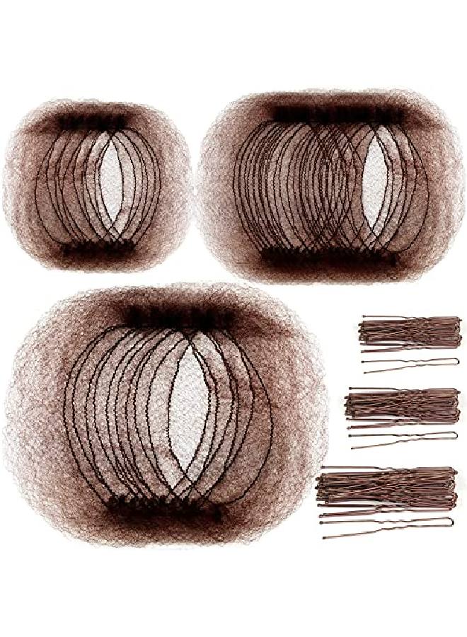 Teenitor Hair Nets 40Pcs Invisible Hair Nets For Ballet Recitalballerina Buns Hair Nets 80Pcs Bobby Pins For Bun Maker Brown  - Image 2