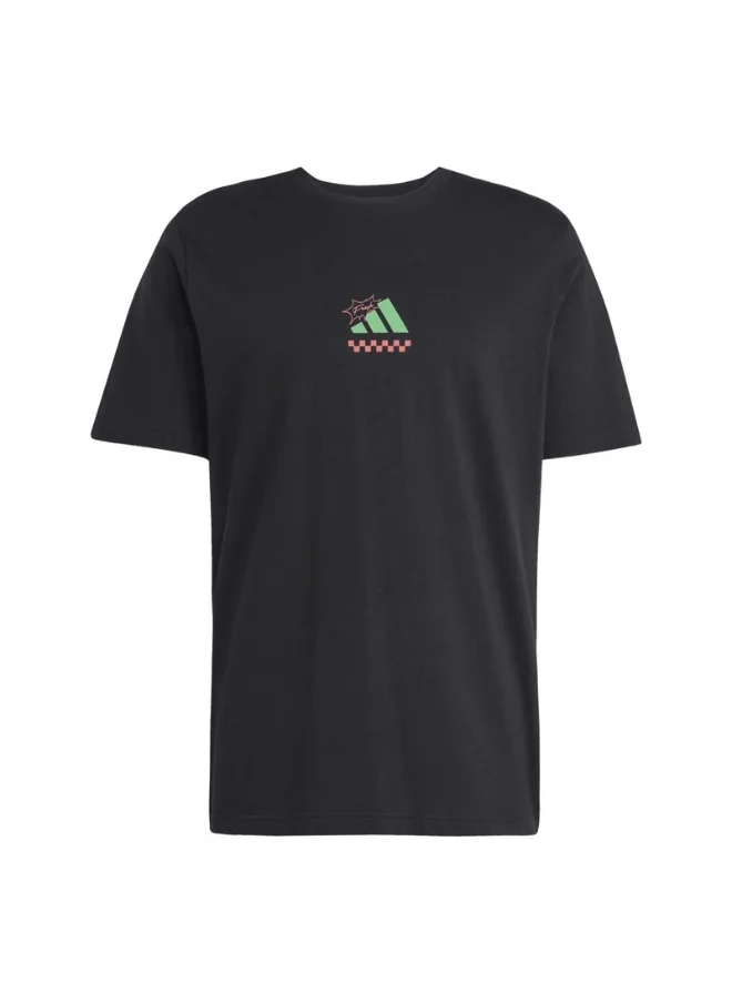 اديداس adidas M L PIZZA TEE Black Training T-SHIRTS for Men - XS