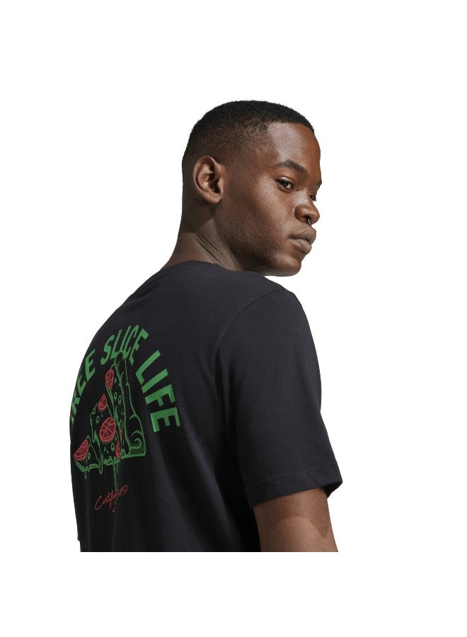 Adidas M L Pizza Tee M Black Not Sports Specific T-Shirts For Men