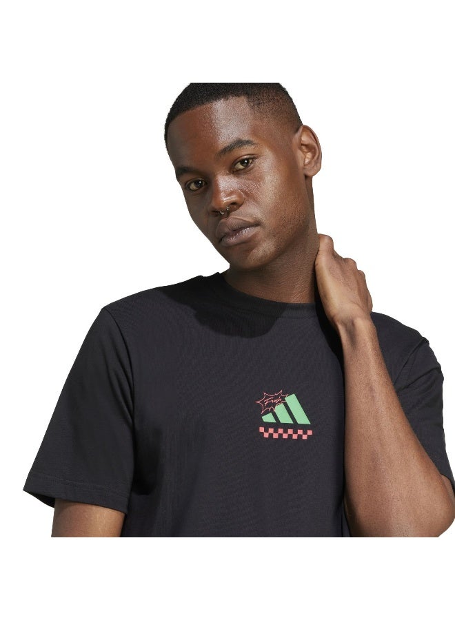 Adidas M L Pizza Tee M Black Not Sports Specific T-Shirts For Men