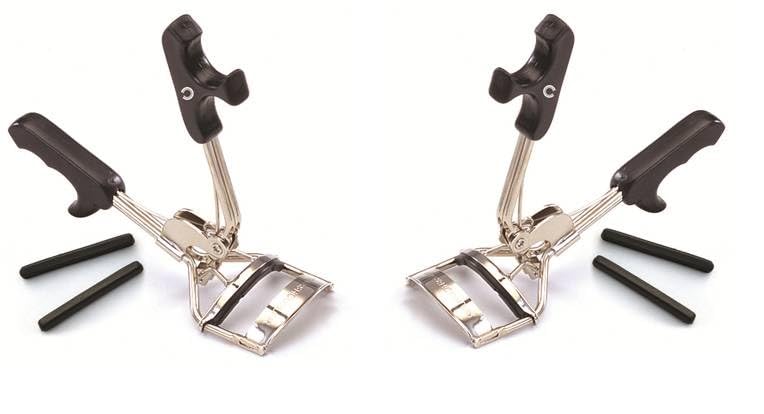 Basicare Precision Duo Pack of 2 Professional Eyelash Curlers for Gorgeous Lashes Chrome Plated Eyelash Curler with NonSlip Plastic Grip Lash Curler Includes 4 Additional Rubber PadPack of 2 - Image 1