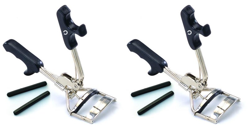 Basicare Precision Duo Pack of 2 Professional Eyelash Curlers for Gorgeous Lashes Chrome Plated Eyelash Curler with NonSlip Plastic Grip Lash Curler Includes 4 Additional Rubber PadPack of 2 - Image 2