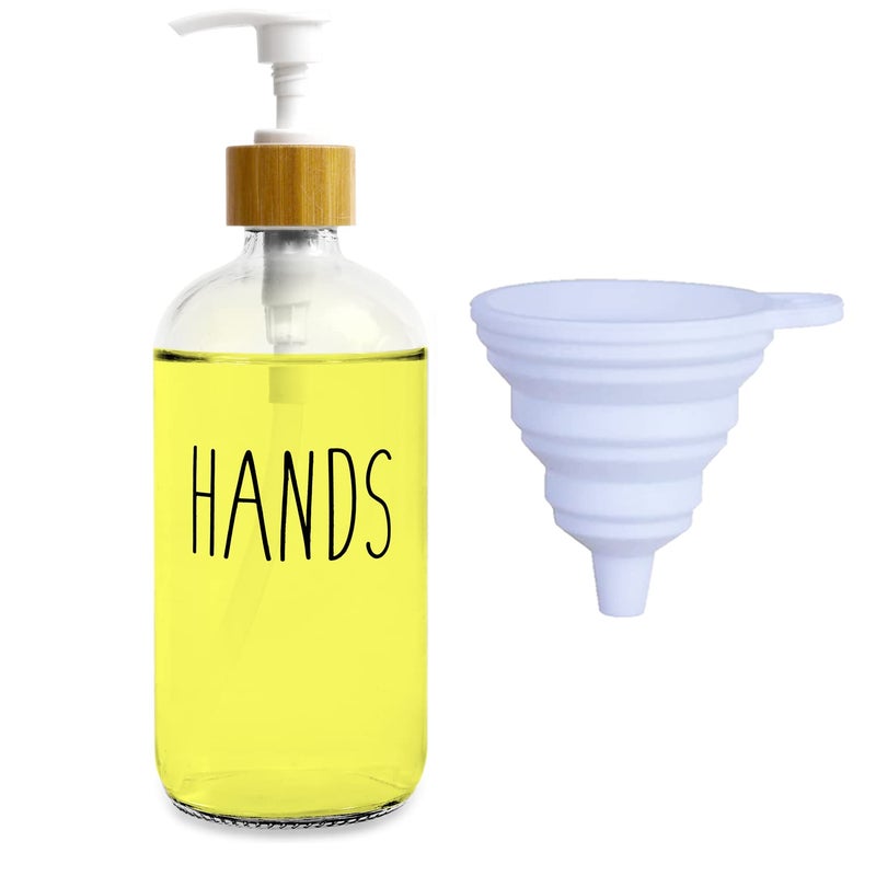 LOOCHICA Clear Glass Soap Bottle - Hands Free Dispenser for Kitchen or Bathroom - Image 1
