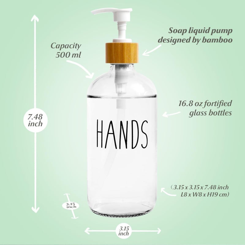 LOOCHICA Clear Glass Soap Bottle - Hands Free Dispenser for Kitchen or Bathroom - Image 3
