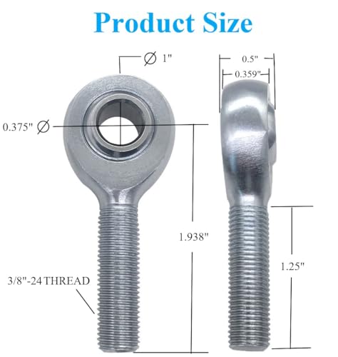 YSIL 38 Heim Joint Rod End Panhard Rod End Kit for Steering Suspension Traction Bars Links Joints RightLeft Hand Thread Steering Rod with Tube Adapters Jam Nuts Bung 1 Pair - Image 3