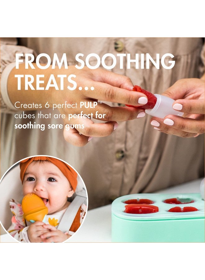 BOON Pulp Silicone Feeder Freezer Tray Includes Silicone Tray And Lid With 2 Pulp Silicone Baby Food Feeders Baby Food Storage - Image 3