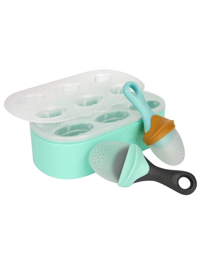BOON Pulp Silicone Feeder Freezer Tray Includes Silicone Tray And Lid With 2 Pulp Silicone Baby Food Feeders Baby Food Storage - Image 2