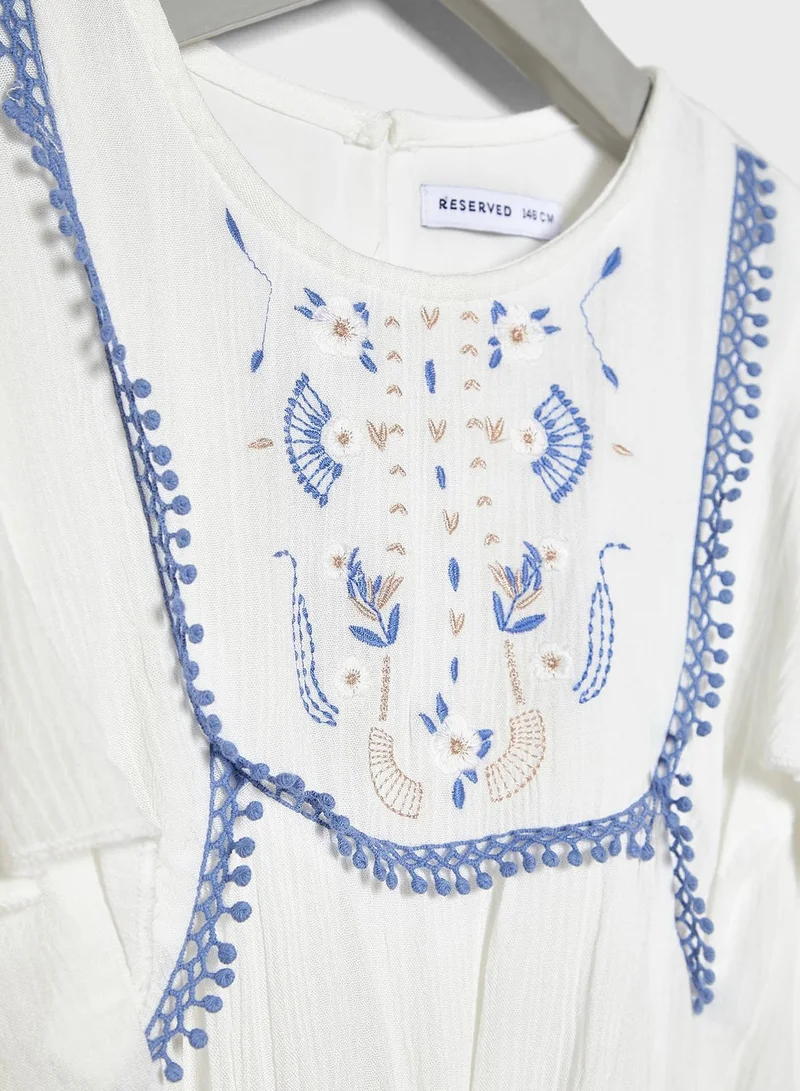 Reserved Embroidered White Dress