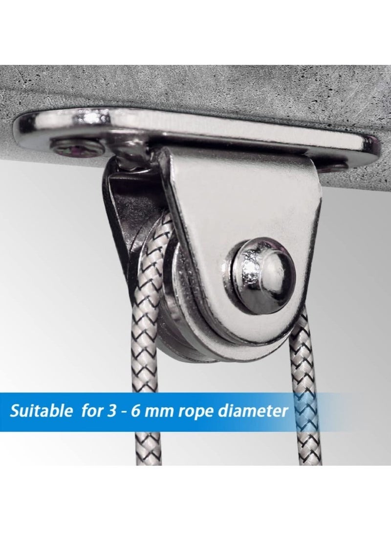 Captaintech Pulley Block Silent Pulley Wheel, 2Pcs Heavy Duty Fixed Pullies Loading 176 lb for Cord Material Handling Moving and DIY Project Wall Ceiling Mount Pulleys - Image 2