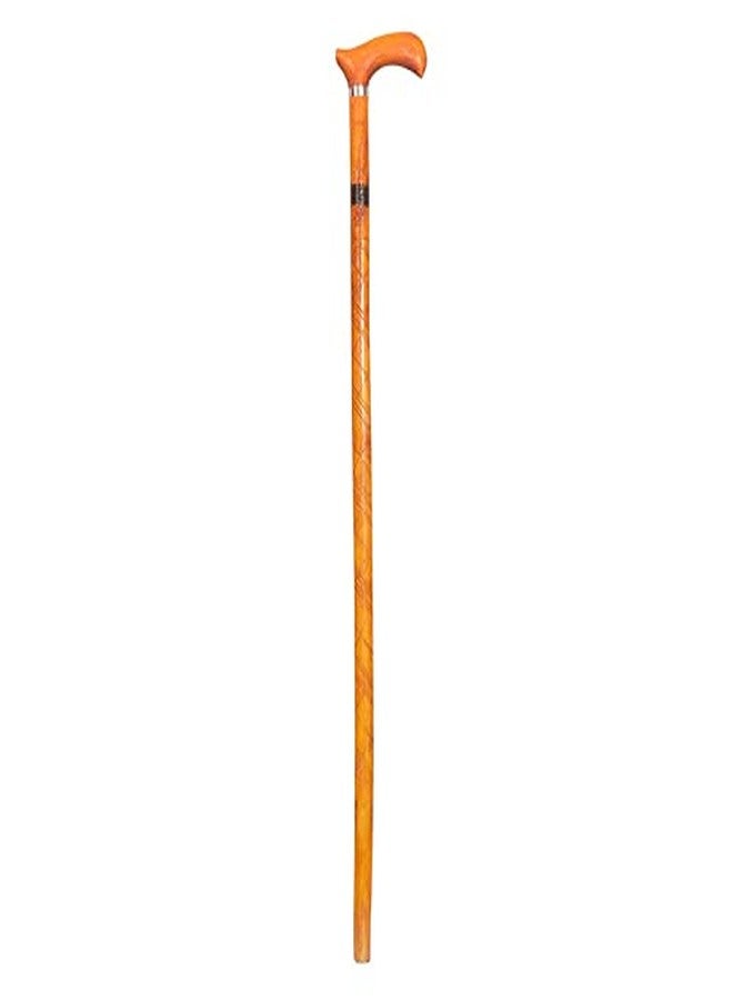 KENKO Walking Cane Antique Design Wooden Craft Walking Stick - Brown - Image 1