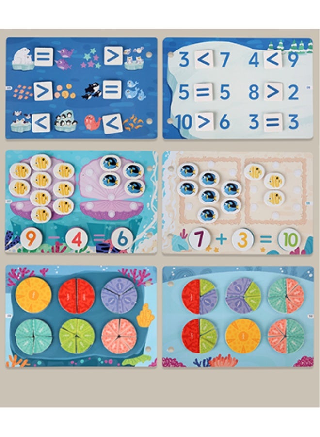 Busy Book for Kids | Ocean Theme Learning Activity Book with 10 Pages Reusable Velcro Games | Educational Quiet Book for Toddlers, Preschool Math & Cognitive Toy - Image 3