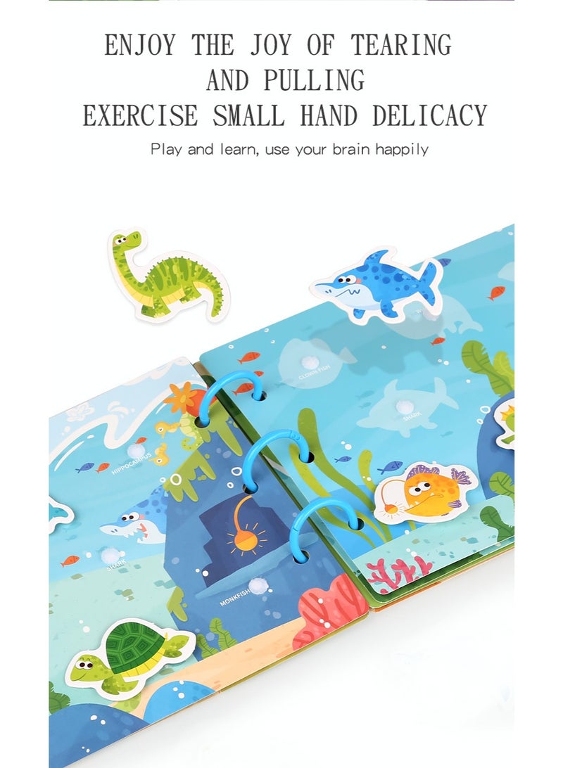 Busy Book for Kids | Ocean Theme Learning Activity Book with 10 Pages Reusable Velcro Games | Educational Quiet Book for Toddlers, Preschool Math & Cognitive Toy - Image 4