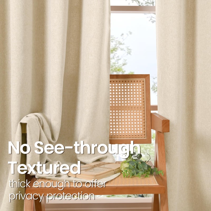 BGment ستائر بياضات الشوفان البريال 84 بوصة بطول 2 لوحات لغرفة المعيش - Image 3