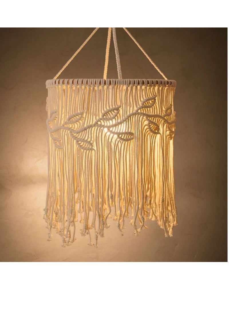 عام جديد الشمال نمط اليدوية القطن حبل المنسوجة عاكس الضوء الشهيرة مصباح قلادة غرفة الديكور الجدار شنقا - Image 1