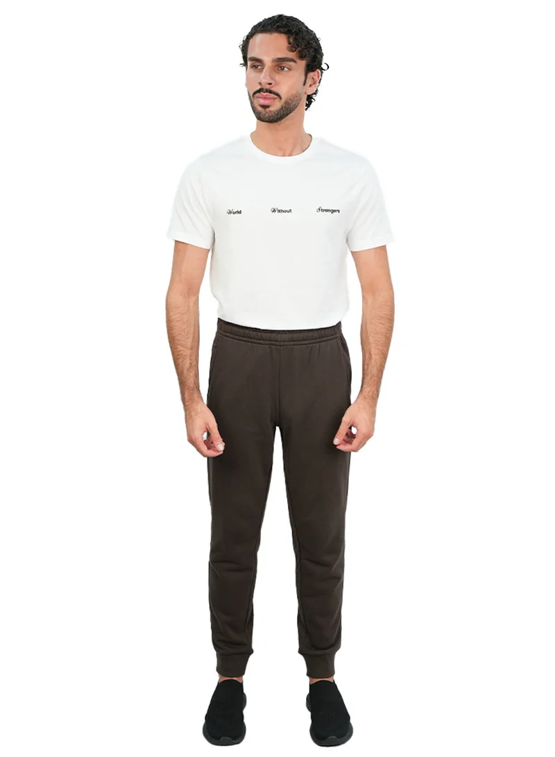 جيوردانو Men’s Slim Taper French Terry Jogger with Elastic Waist