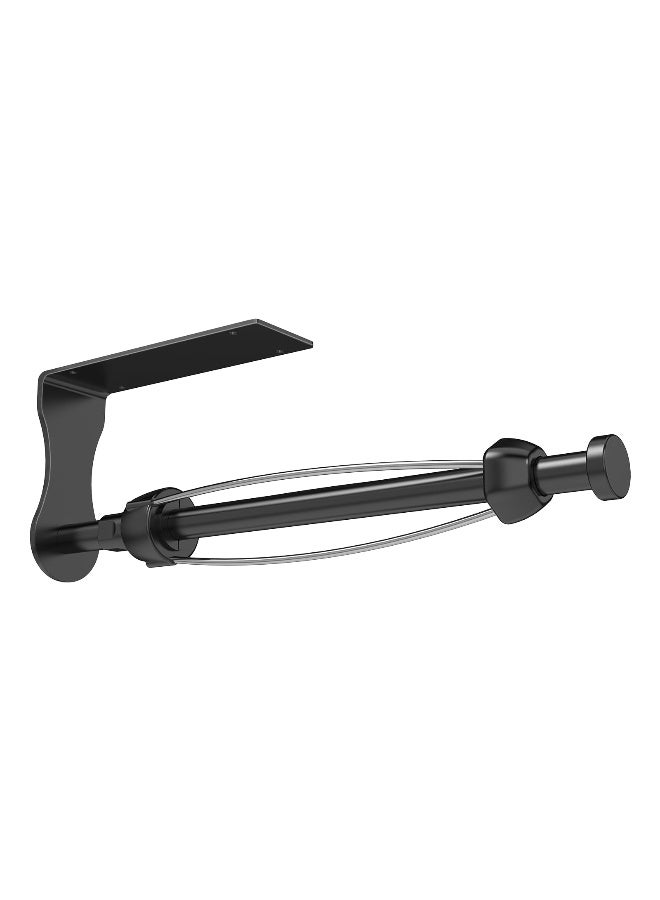 لياكم حامل لفافات مناديل ورقية من الفولاذ المقاوم للصدأ، يُثبّت على الحائط، يعمل بيد واحدة تحت الخزانة مع مخمد قابل للتعديل، سهل التمزيق، يُثبّت على الحائط، ذاتي اللصق أو مثقوب، مناسب للمطبخ والحمام، أسود. - Image 1