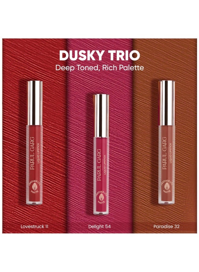 Parul Garg Beauty Liquid Lipstick Trio Pack | High-Pigment, Long-Wear & Non-Drying | Lightweight & Transfer-Proof,(Dusky Trio) - Image 2