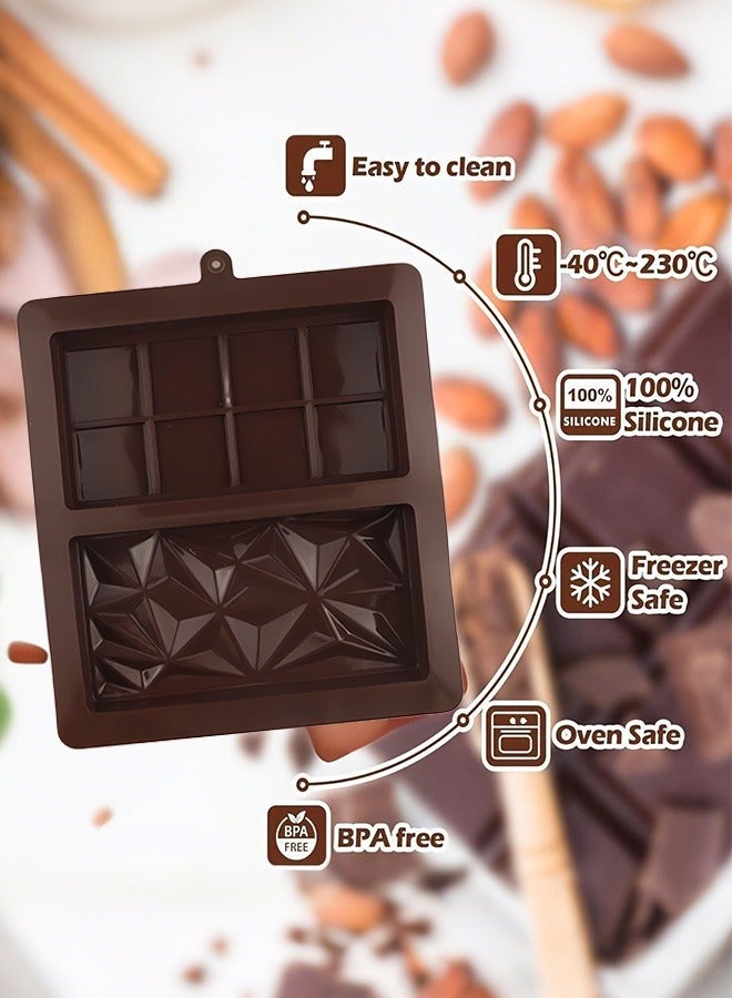 فَرَحُوم قطعتان من قوالب ألواح الشوكولاتة – مصنوعة من سيليكون بدرجة غذائية غير لاصق، قالب شوكولاتة عميق بتصميم دبي، مناسب للفستق، ألواح الشوكولاتة والحلويات. - Image 5