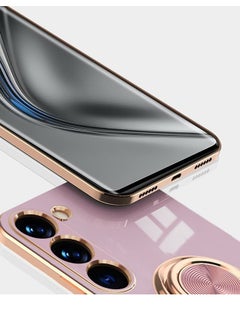 YoYoTech Samsung Galaxy S23 Case 6.1 Inch 2023 Luxury Silicone TPU Shockproof Ring Holder Kickstand Slim Plated Phone Cover Light Purple  - Image 5
