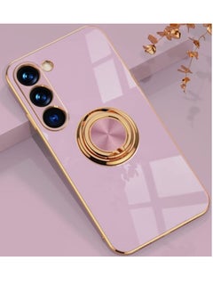 YoYoTech Samsung Galaxy S23 Case 6.1 Inch 2023 Luxury Silicone TPU Shockproof Ring Holder Kickstand Slim Plated Phone Cover Light Purple  - Image 1