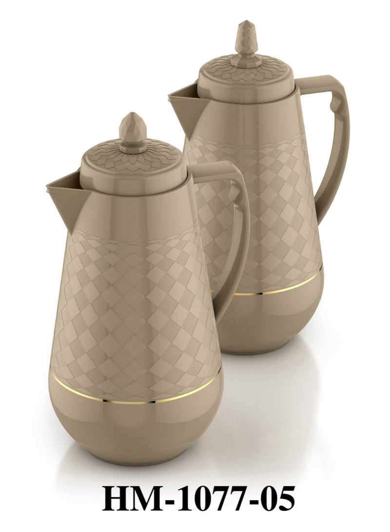 Home Master 1-liter tea thermos set from Home master Elegant design with a double thermal insulation to keep hot and cold for long hours. 