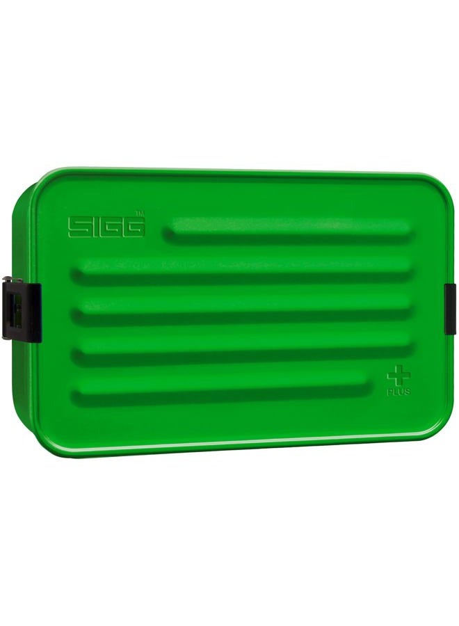 SIGG Metal Box Plus L Green Lunchbox 1.2 L, moderne Brotdose mit praktischem Einsatz, federleichte Brotbox aus Aluminium mit Trennwand - Image 1