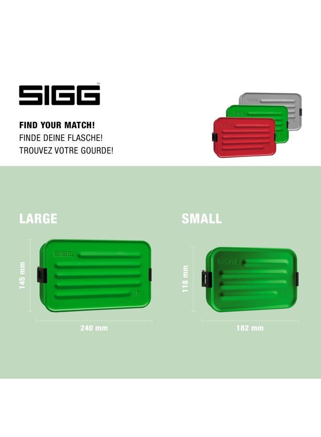 SIGG Metal Box Plus L Green Lunchbox 1.2 L, moderne Brotdose mit praktischem Einsatz, federleichte Brotbox aus Aluminium mit Trennwand - Image 5