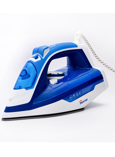 Steam iron 2200 Watt Power: 220V-50Hz-2200W. Water tank capacity: 350 ml. Dry ironing function. Steam function – spraying. Self-cleaning function. Soft grip handle. Strong steam – vertical steam function. Adjustable temperature control. Variable steam control. Flexible wire protector rotates 360°. Overheating protection. Indicator light. Ceramic base.