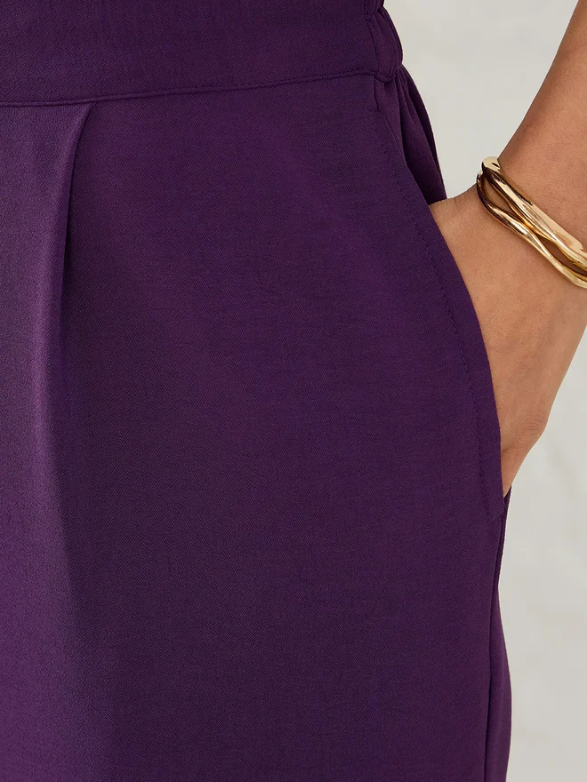 Femmella  Purple One Shoulder Top and Trousers Co-Ords for Women | Best Price UAE